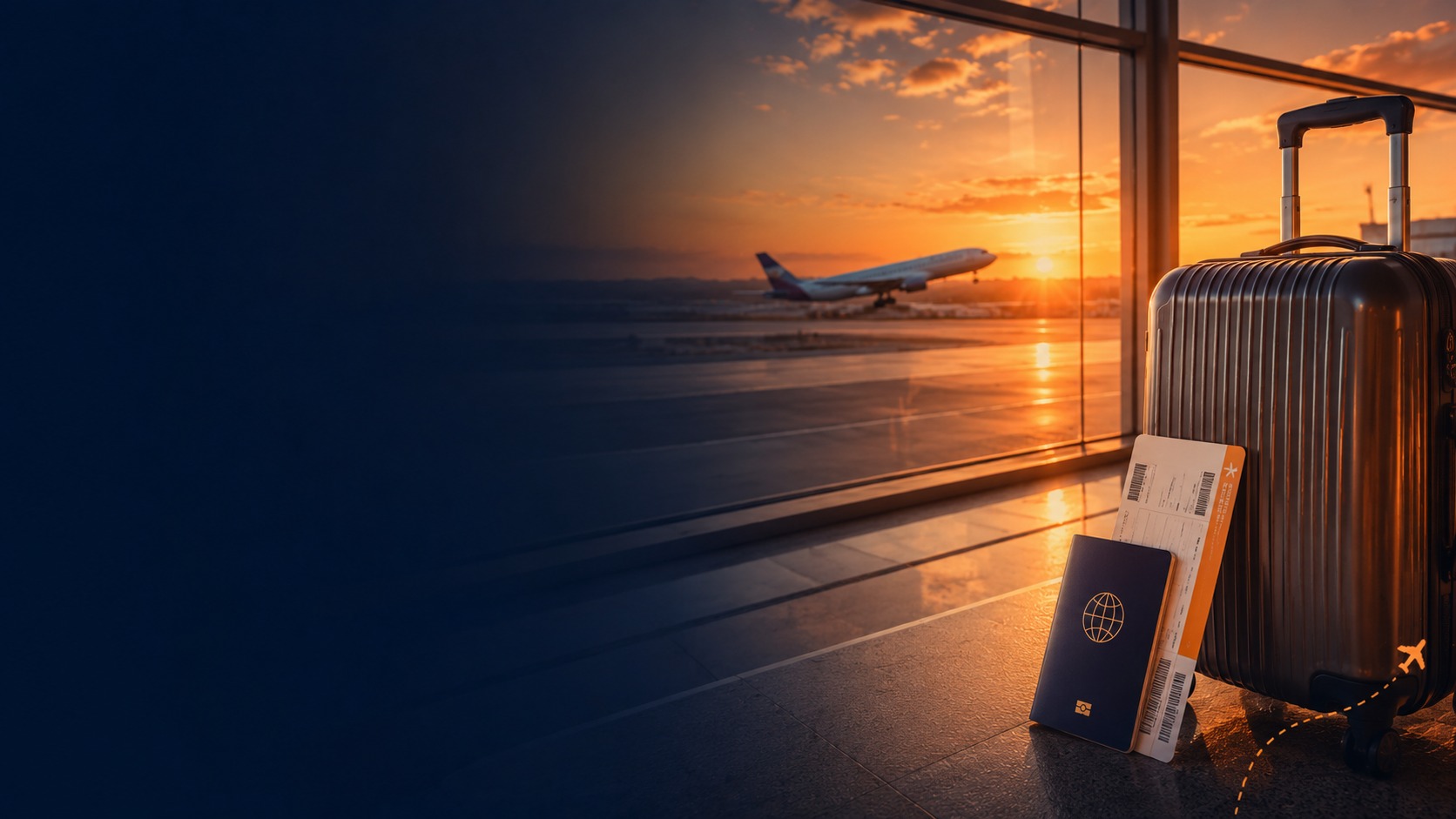 Flight Ticket themed travel visual